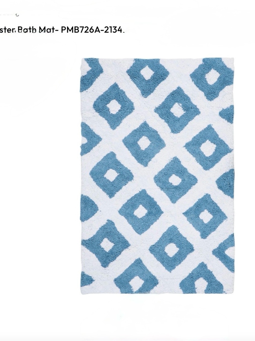 Safavieh Aqua and White Diamond-Pattern Bath Mat - Picture 3 of 5